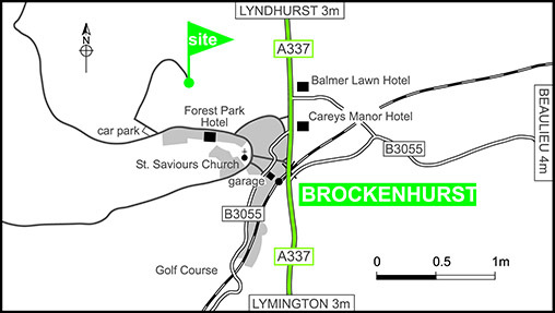 Map showing campsite location