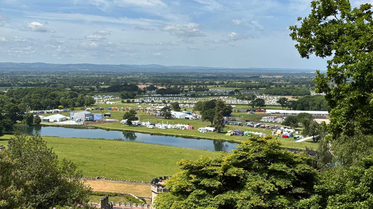 view over the Clubfest site from the castle