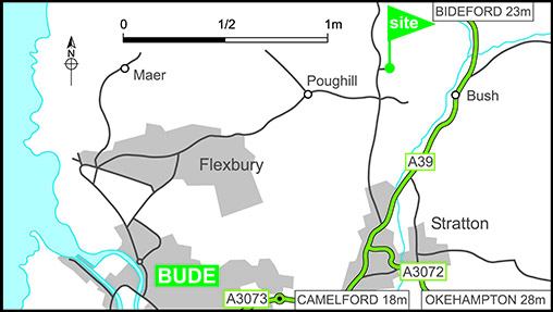 Map showing campsite location