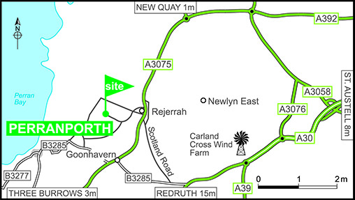Map showing campsite location