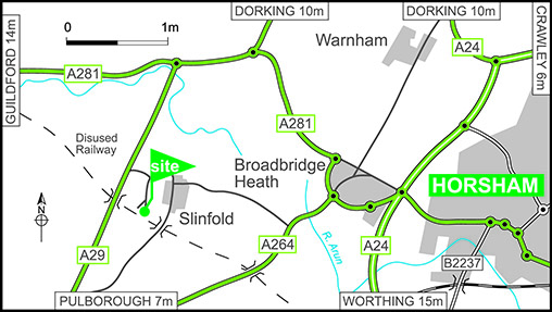 Map showing campsite location