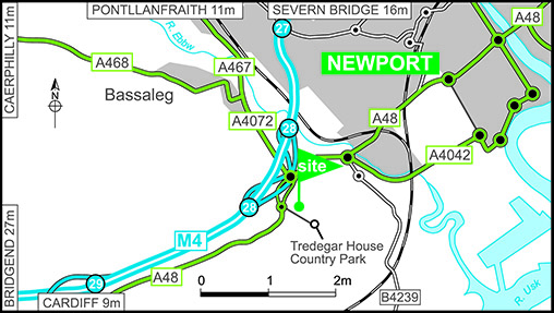 Map showing campsite location