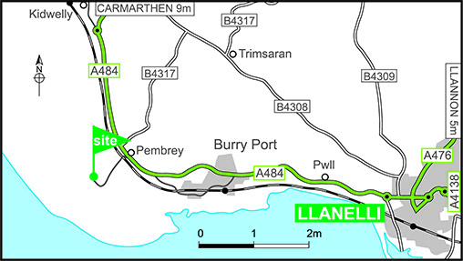 Map showing campsite location