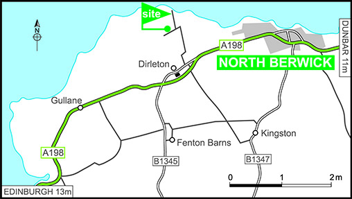 Map showing campsite location