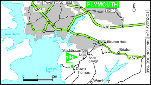 Map showing campsite location