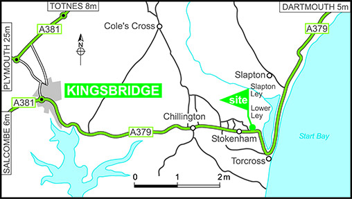 Map showing campsite location