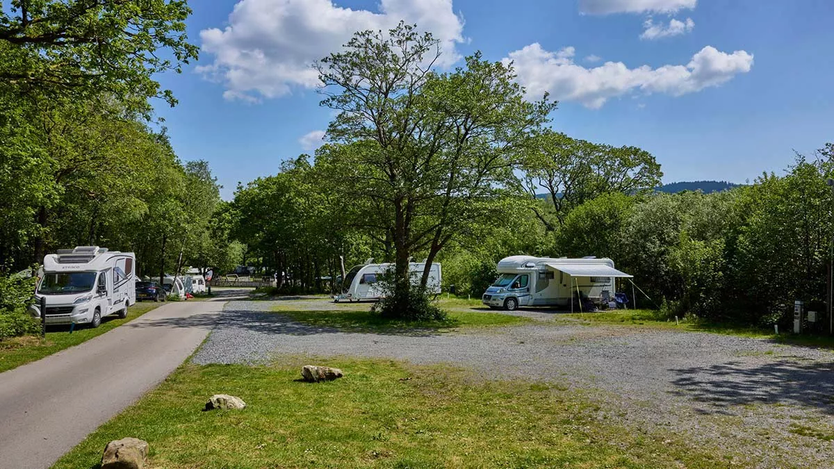 Hardstanding touring pitches in the sun