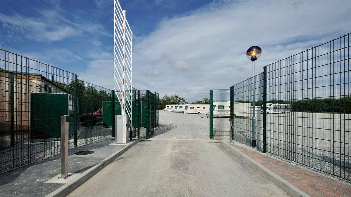 Exterior of a motorhome storage facility