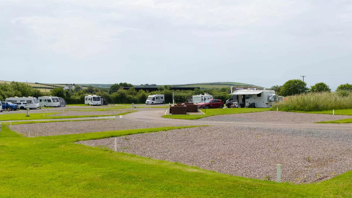 Spacious hardstanding touring pitches